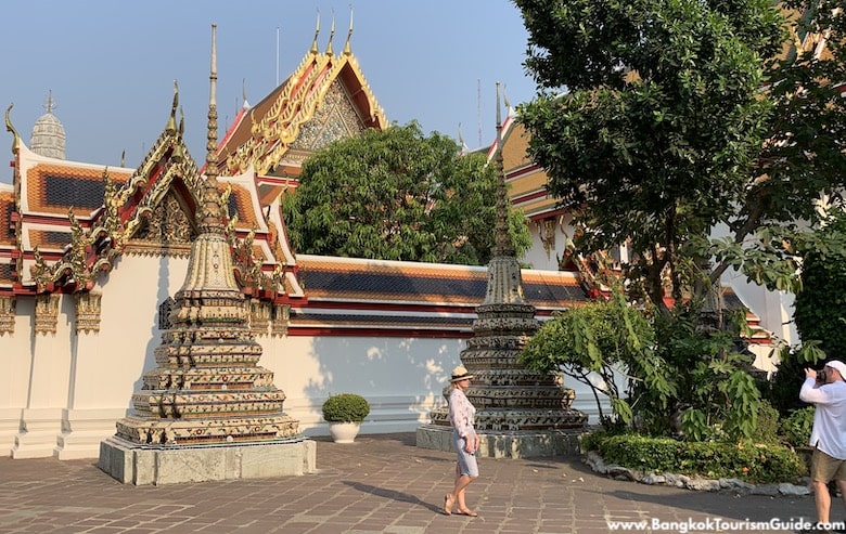 Tourists at the Wat Pho temple in Bangkok